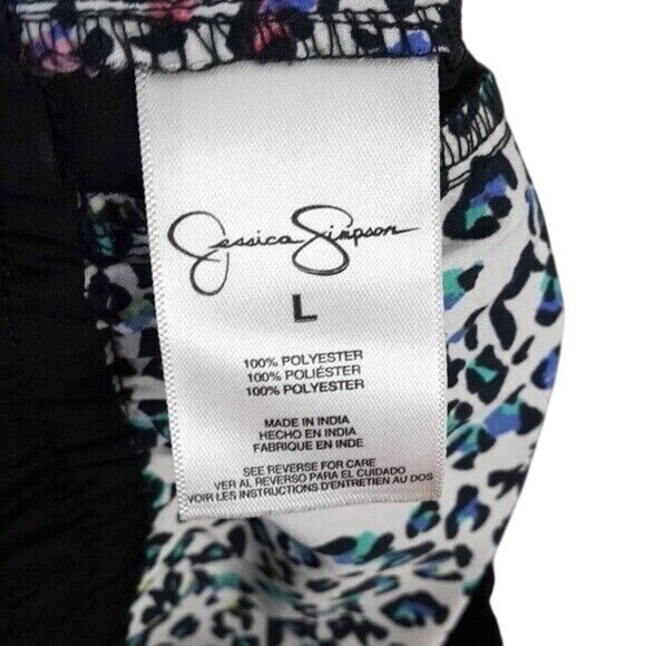 2/$15 Jessica Simpson Animal Print Joggers Multicolor Large Drawstring Pants - Picture 6 of 6